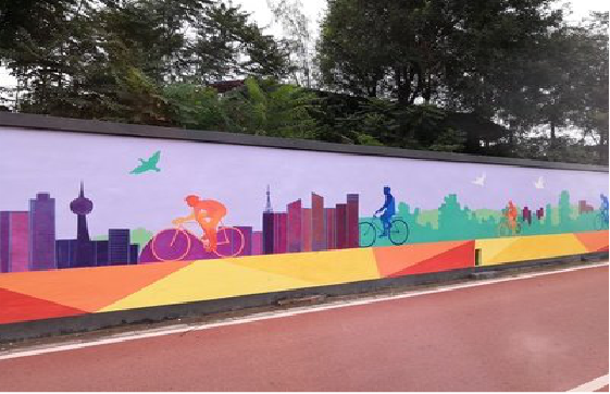 霍山墙体彩绘-围墙