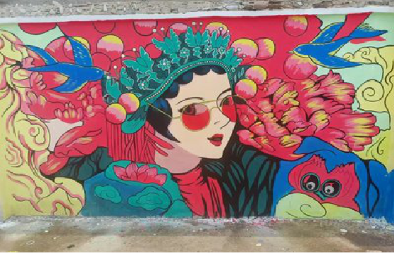 霍山墙体彩绘-网红墙