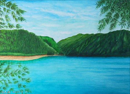 霍山在墙绘中，如何绘画绿水青山？